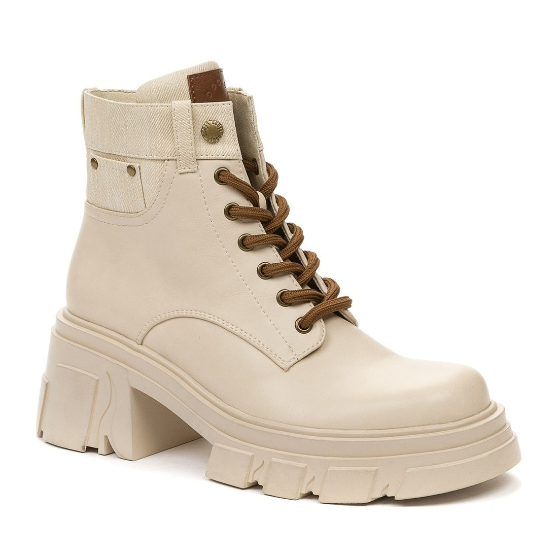 beige casual closed booties
