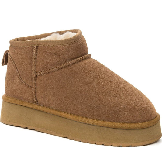 brown casual closed booties