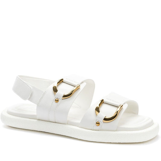 white casual open sandals