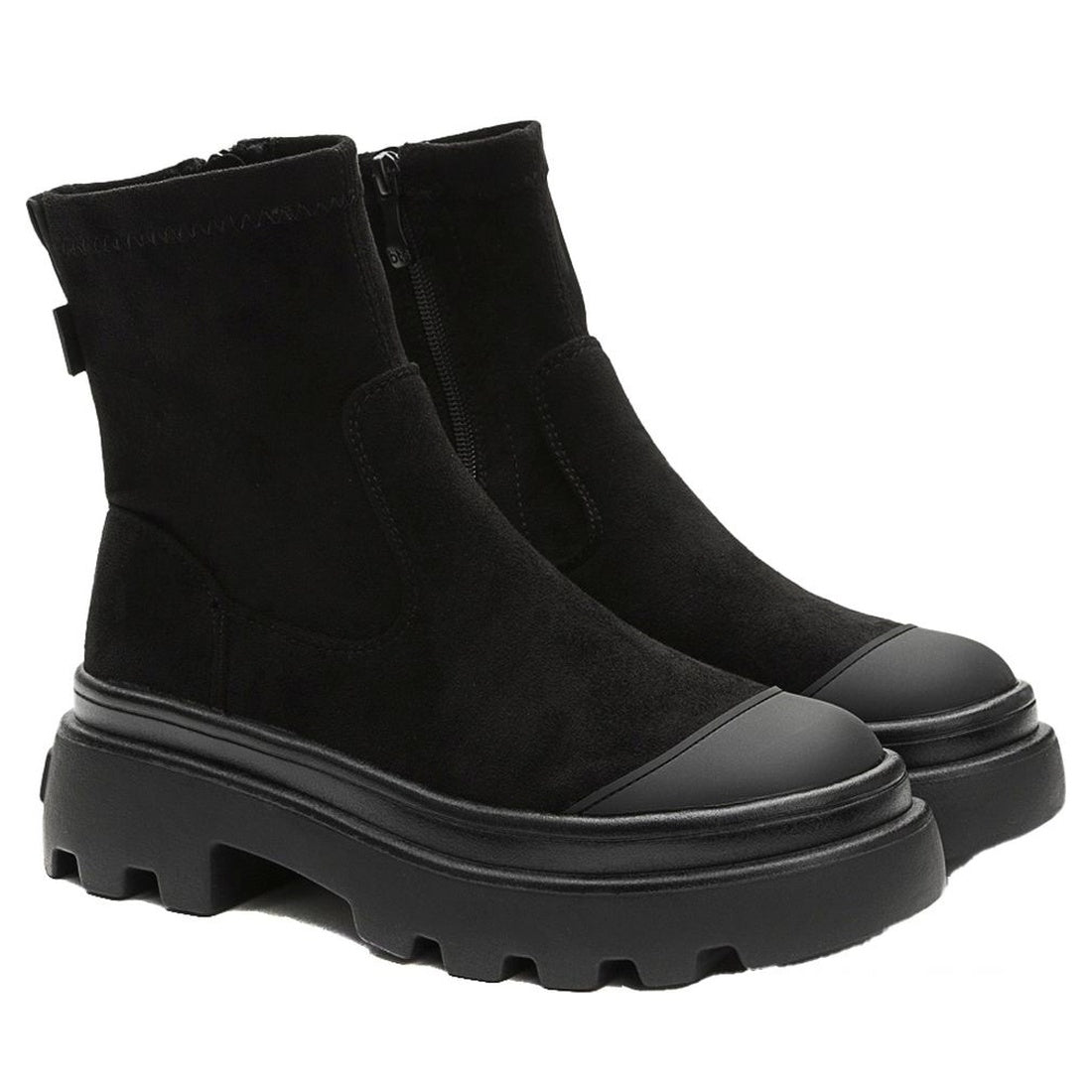 black casual closed booties