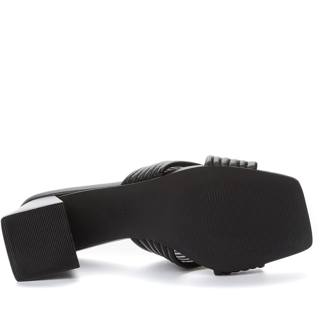 black elegant open mules