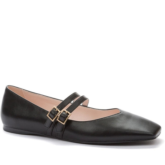 black elegant closed ballerinas