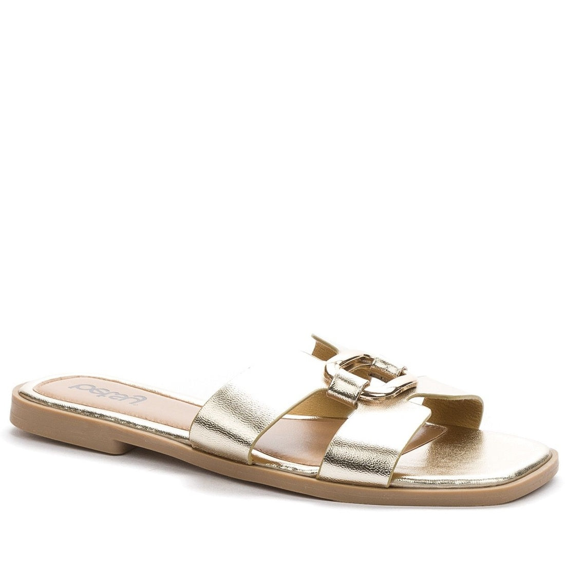 gold casual open slippers