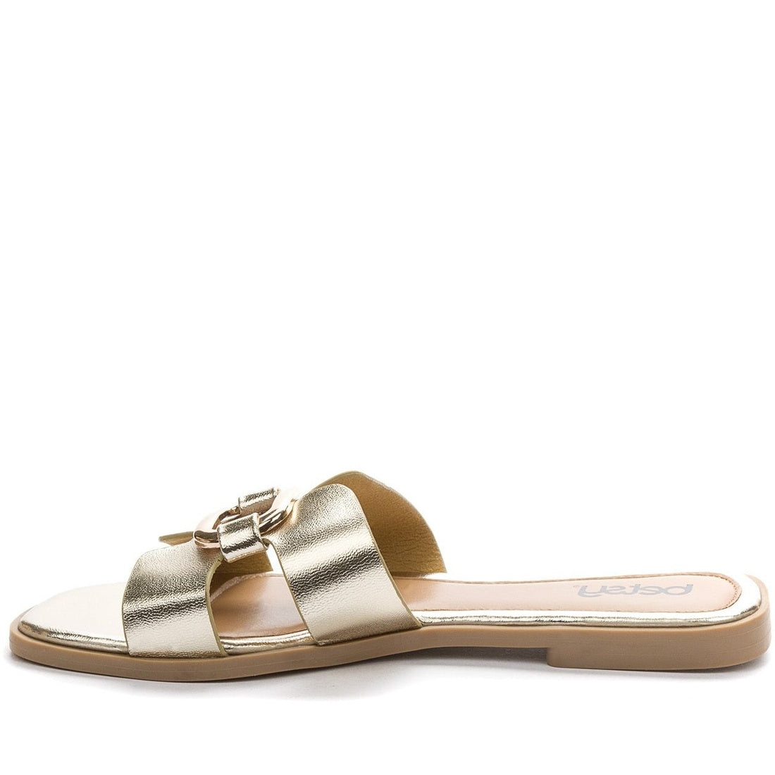 gold casual open slippers