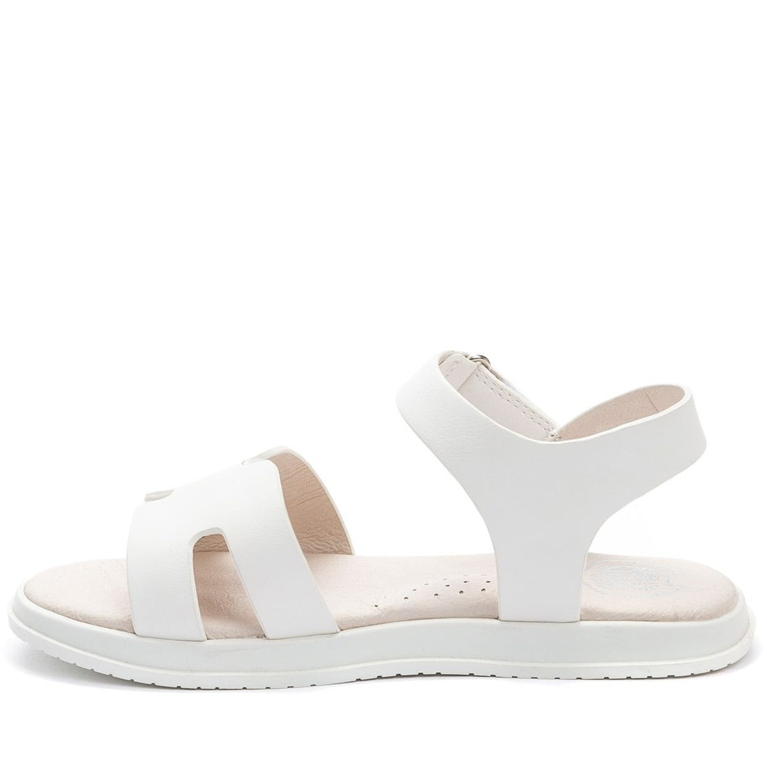 white casual open sandals