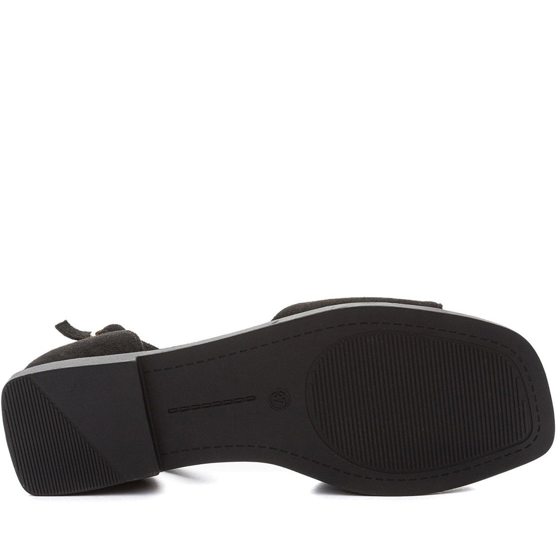 black casual part-open sandals