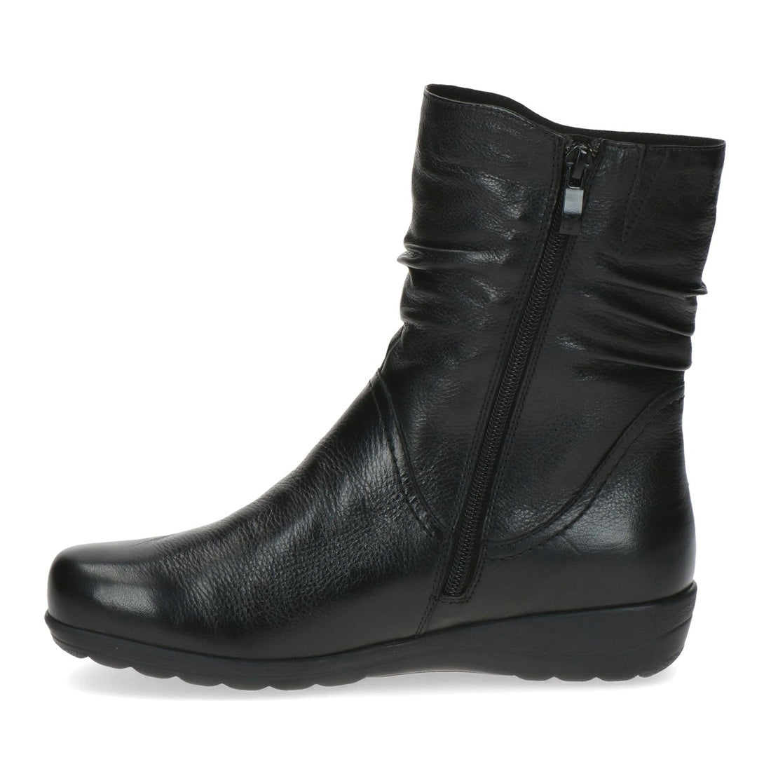 black nappa casual closed booties