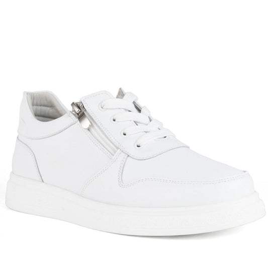 white casual closed leisure shoes