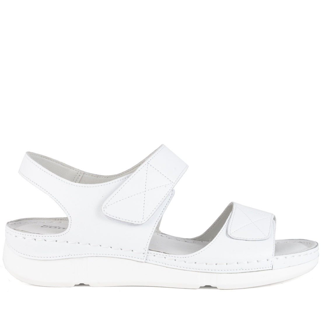 white casual open sandals