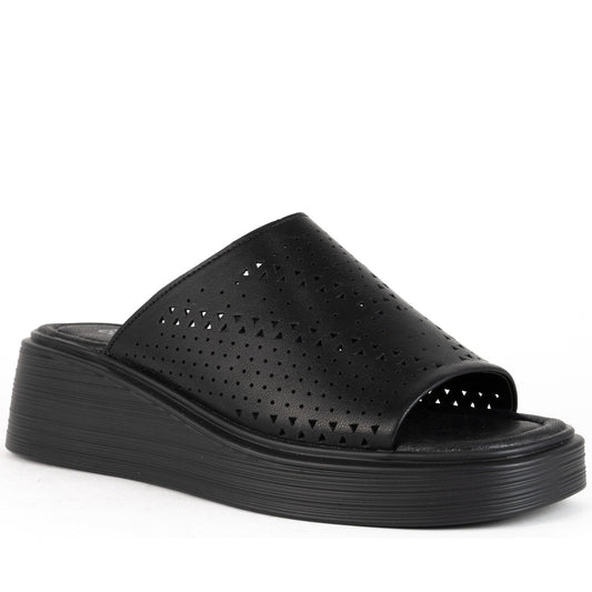 black casual open mules