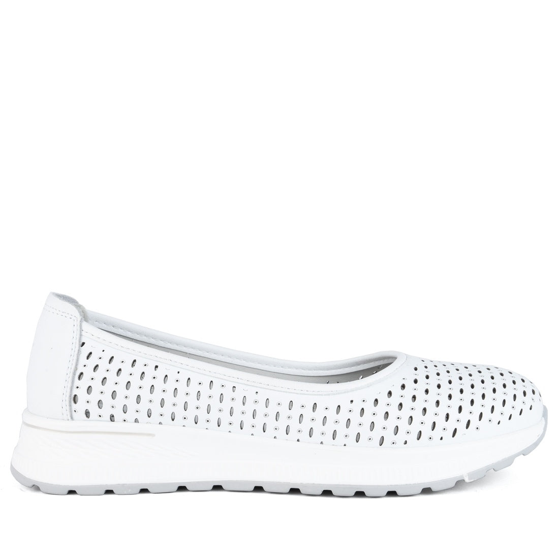 white casual closed ballerinas