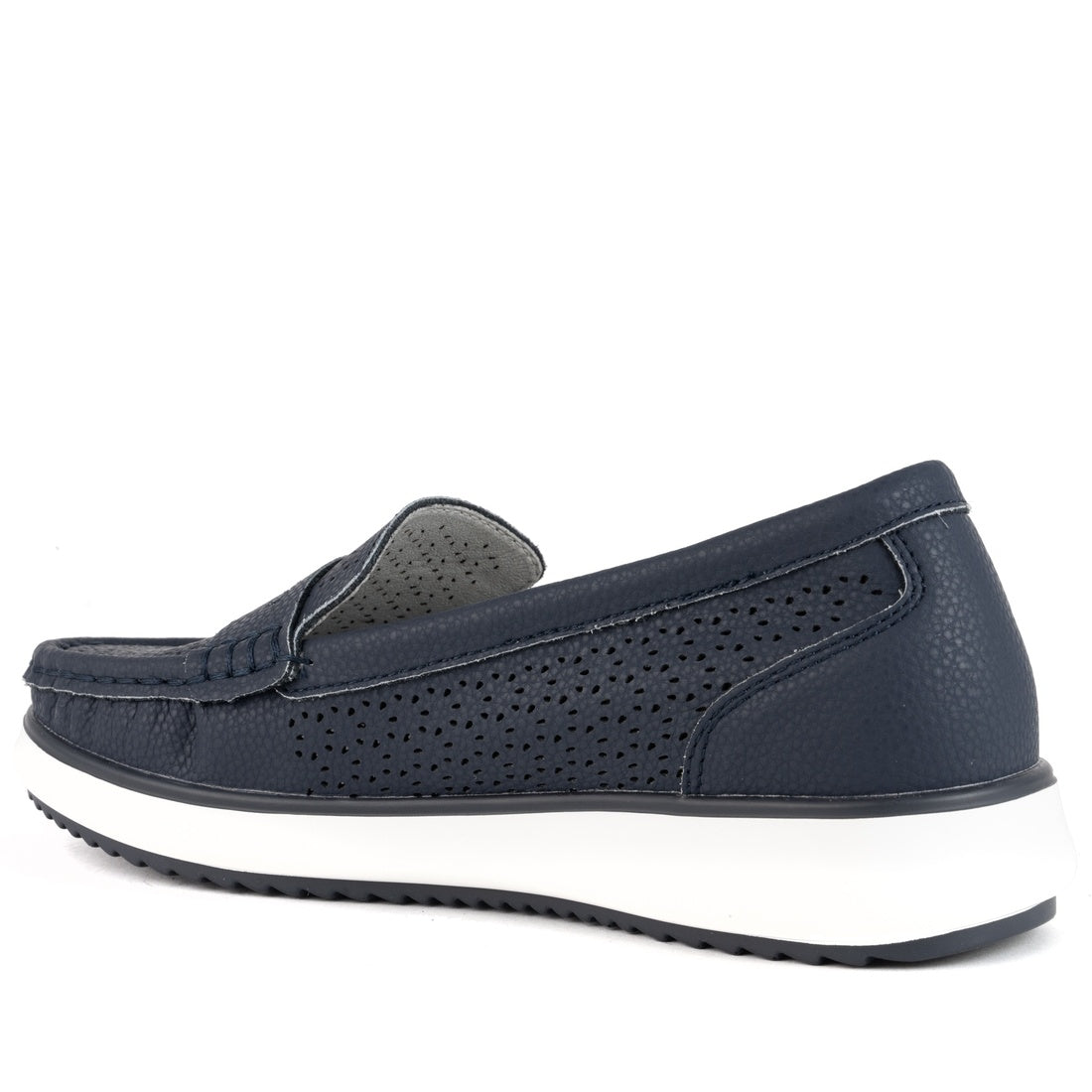 blue casual closed mocassins