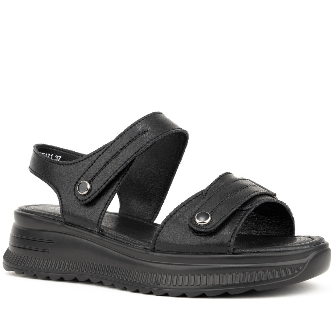 black casual open sandals