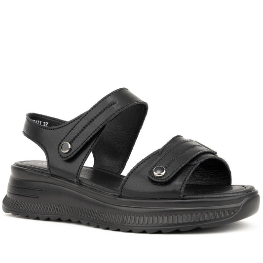 black casual open sandals
