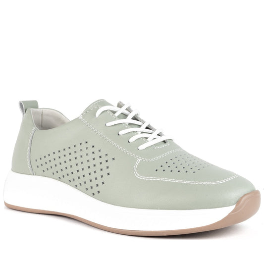 green casual closed leisure shoes
