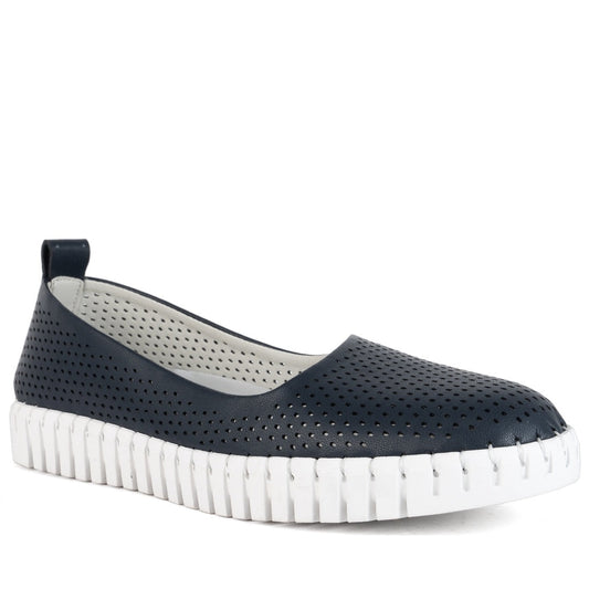 blue casual closed ballerinas