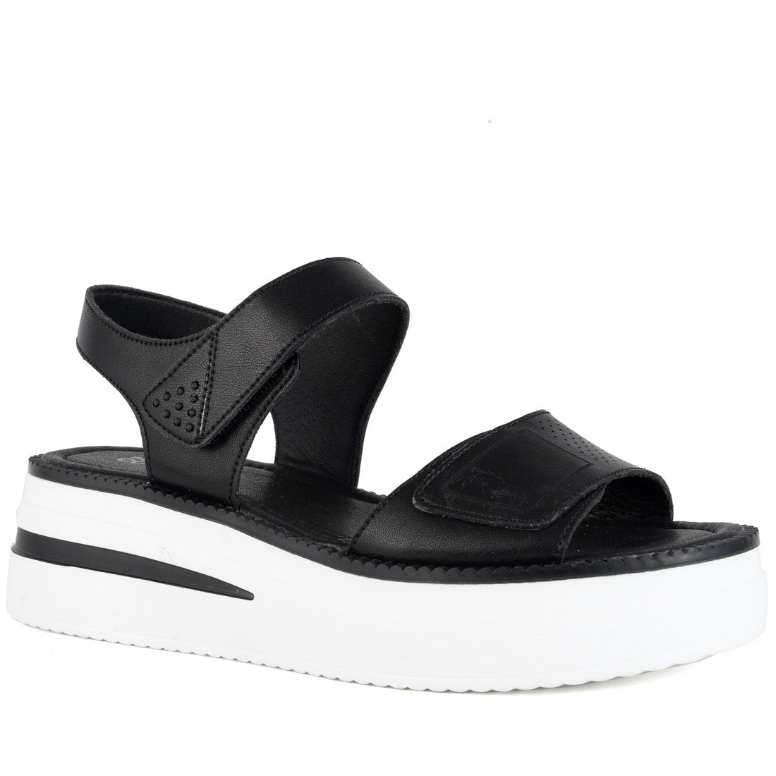black casual open sandals