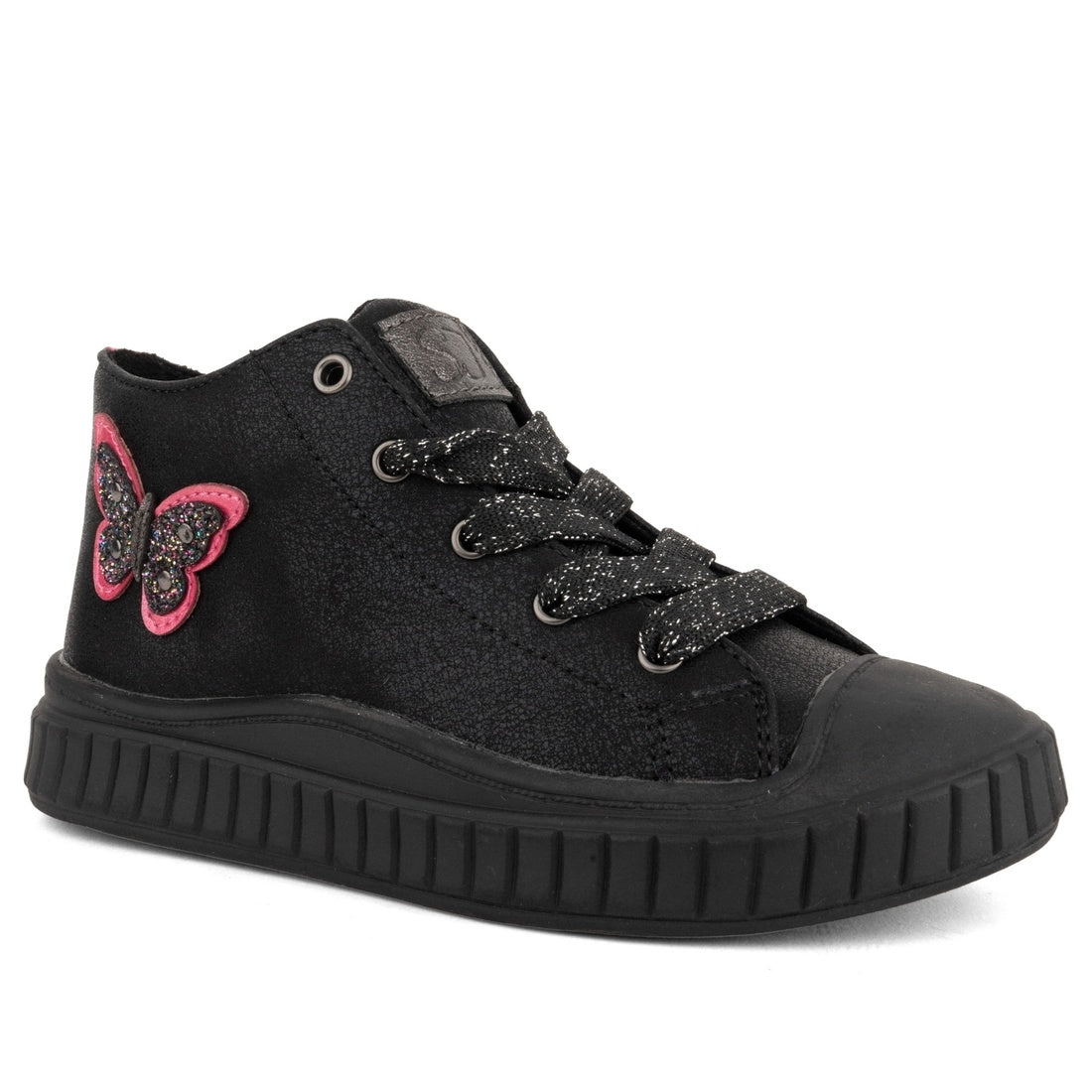 girls kids sneakers high black