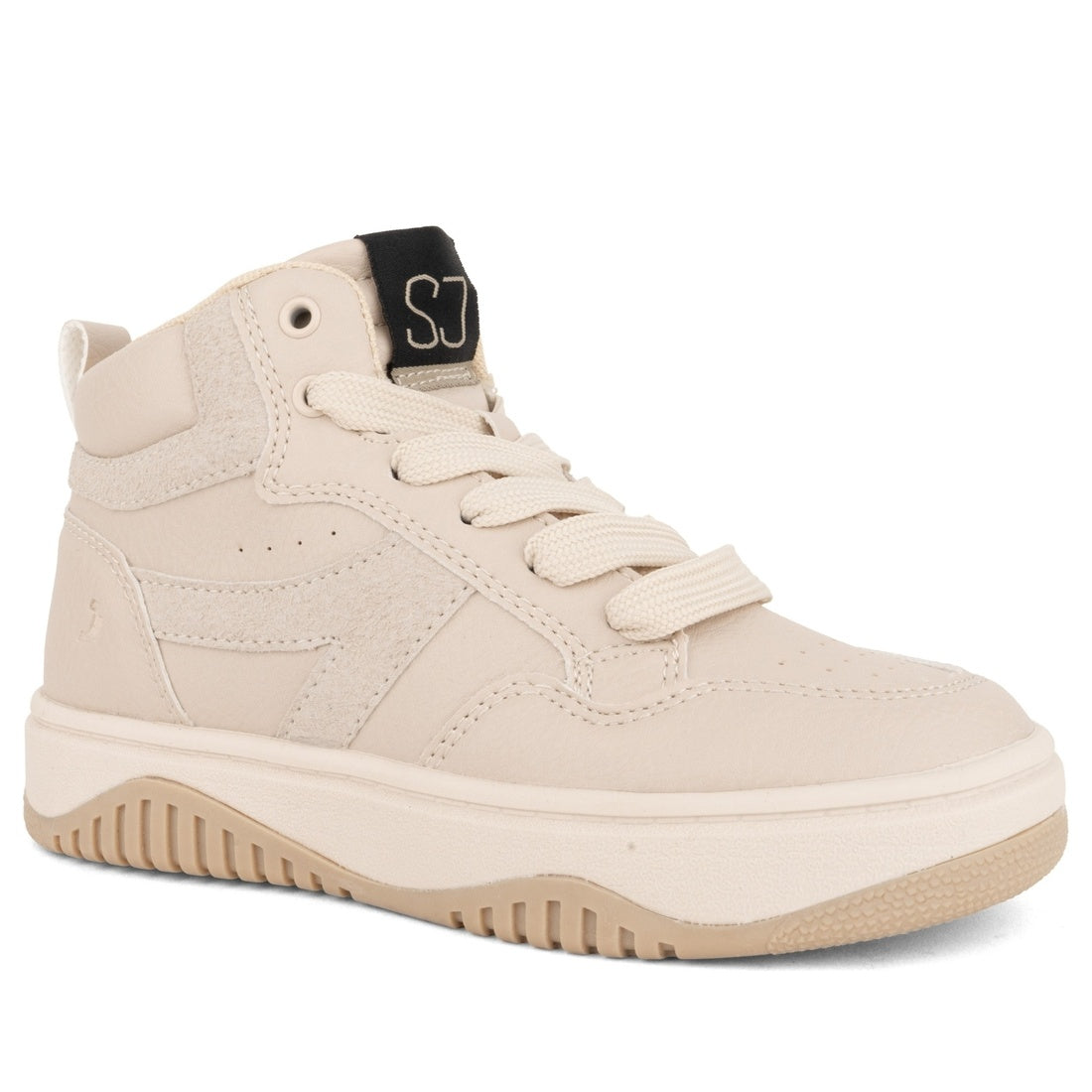 girls kids sneakers high beige