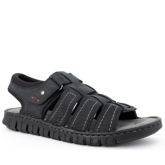 black casual open sandals