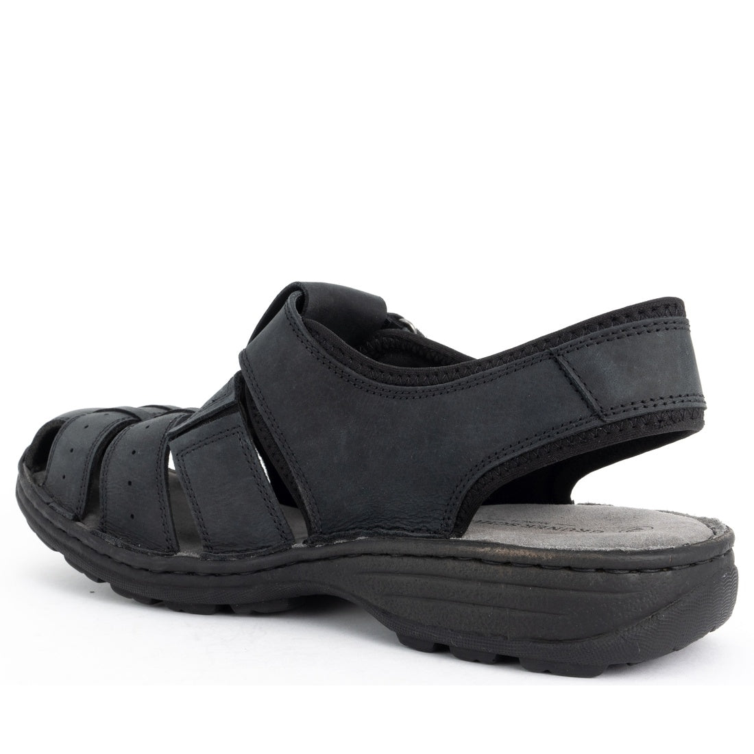 black casual part-open sandals