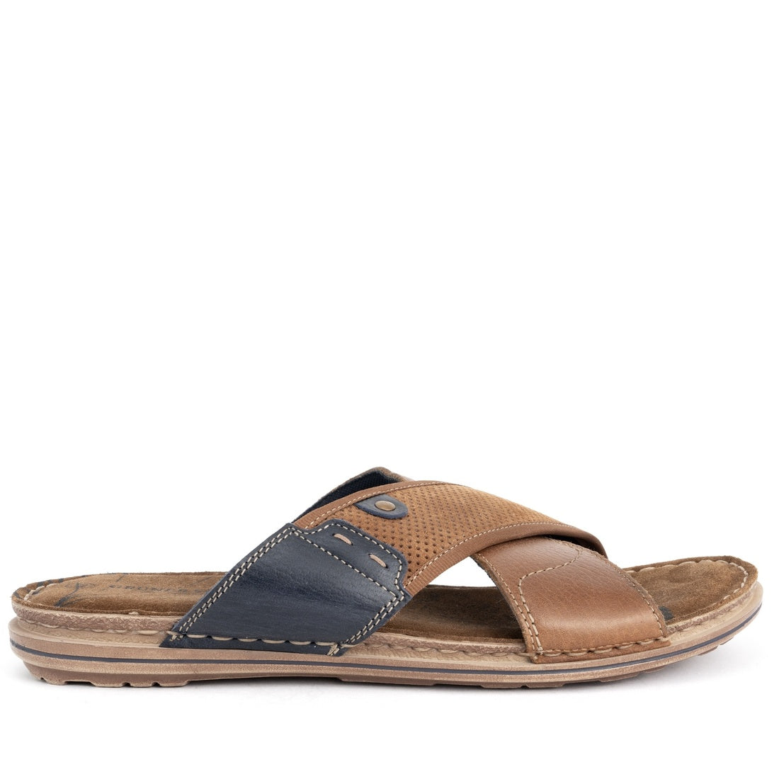 brown casual open slippers