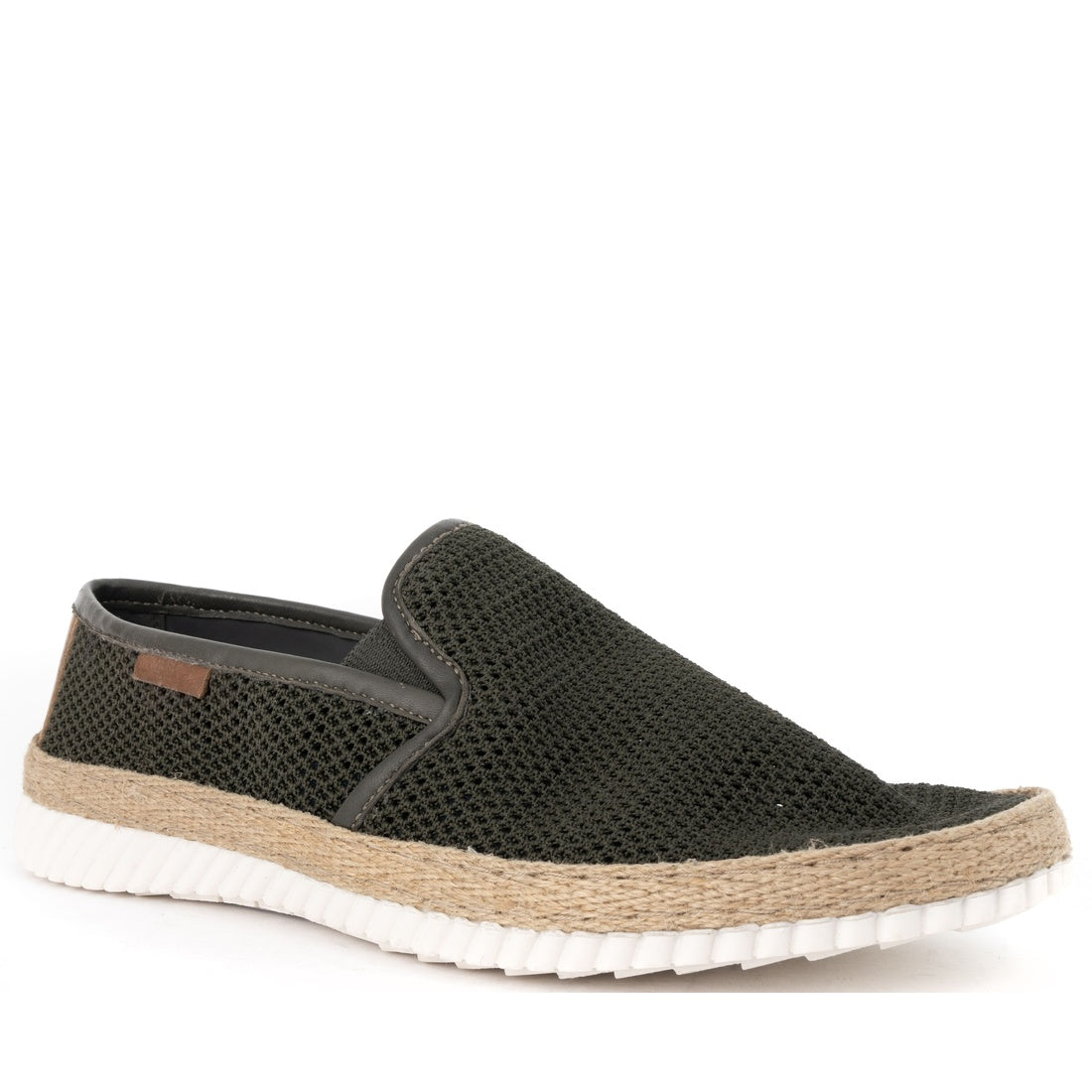 green casual closed mocasins