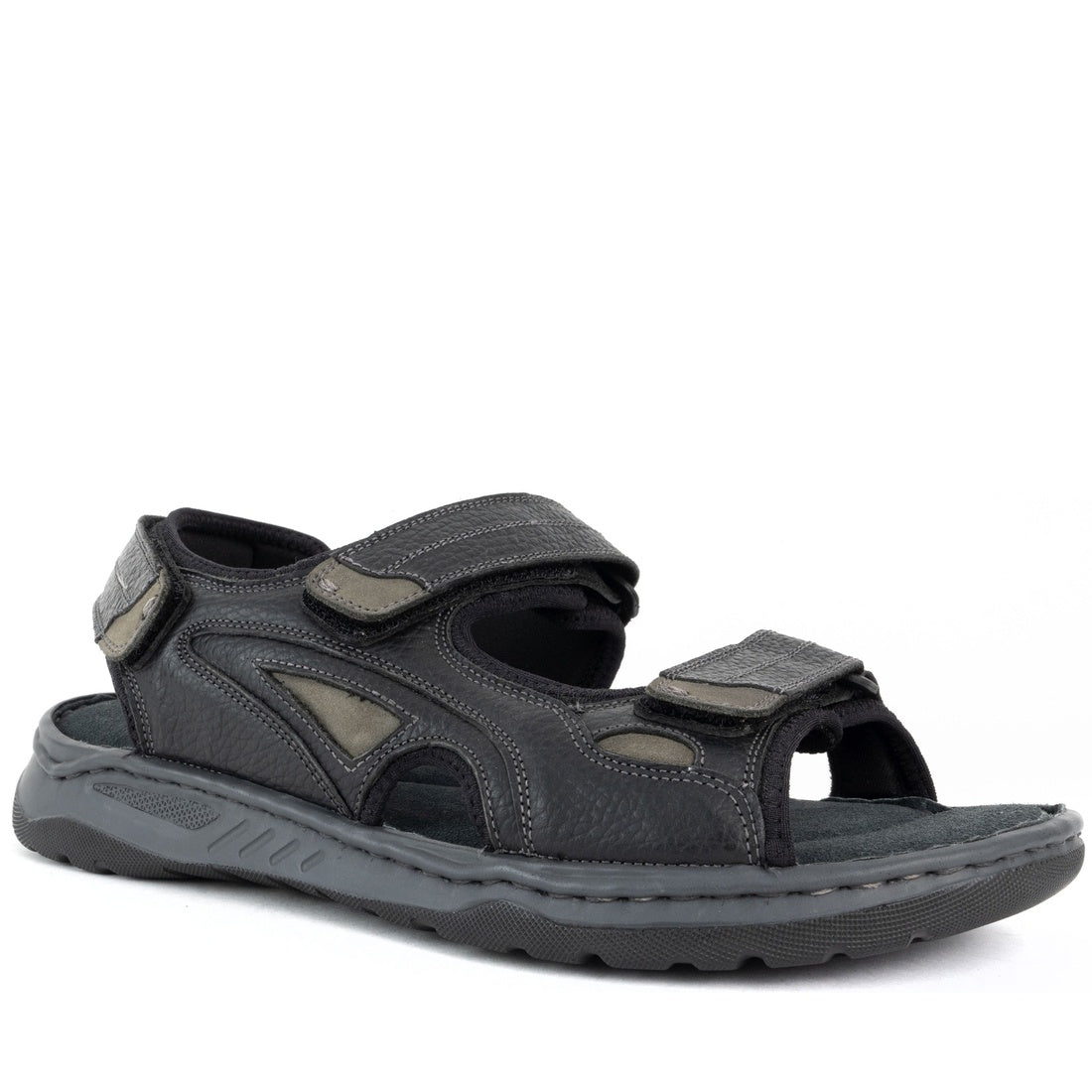 black casual open sandals