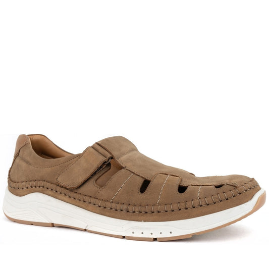 brown casual part-open sandals