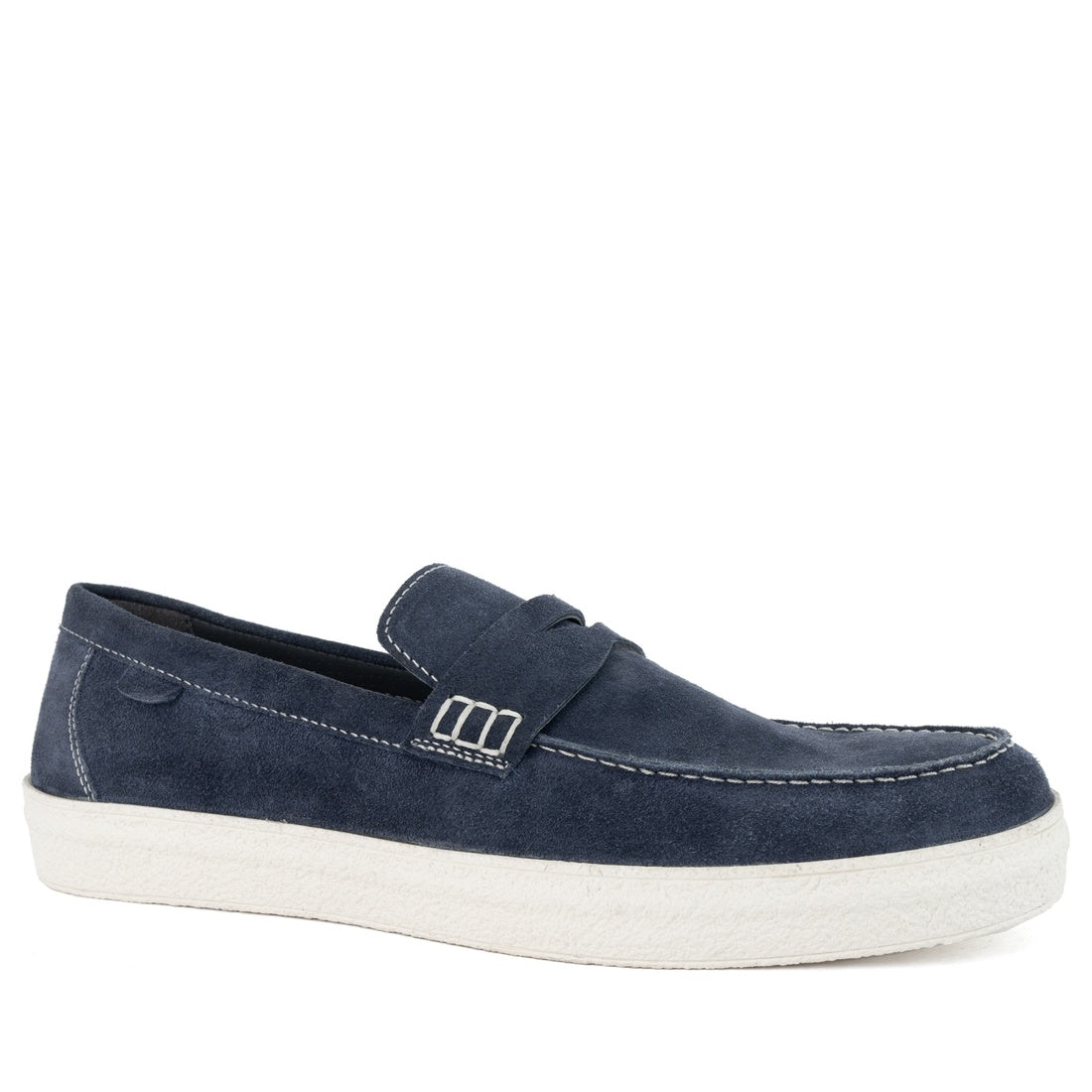 blue casual closed mocasins