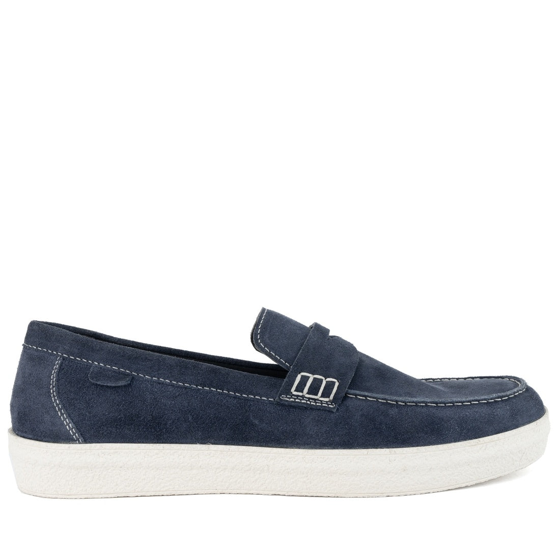 blue casual closed mocasins