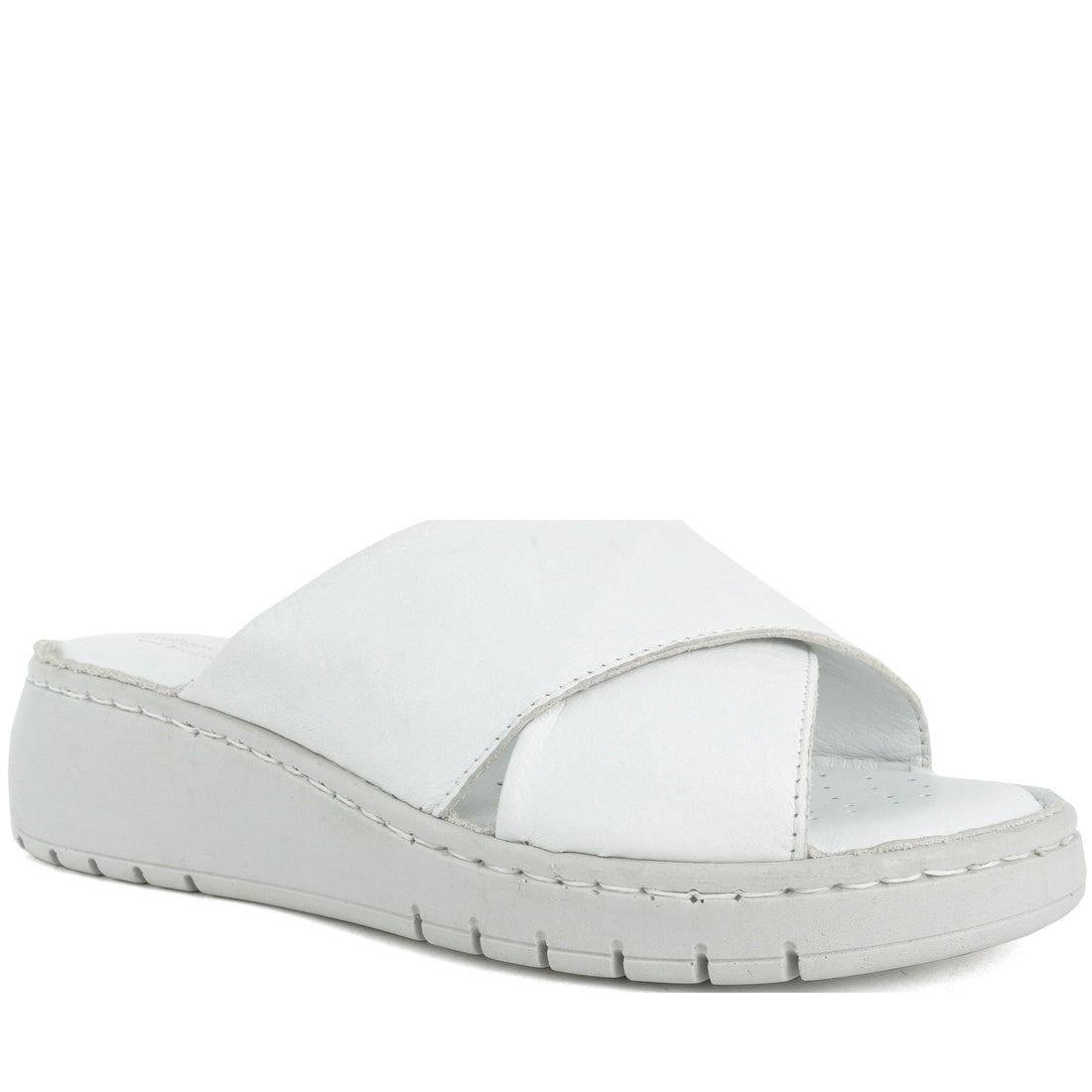white casual sandals