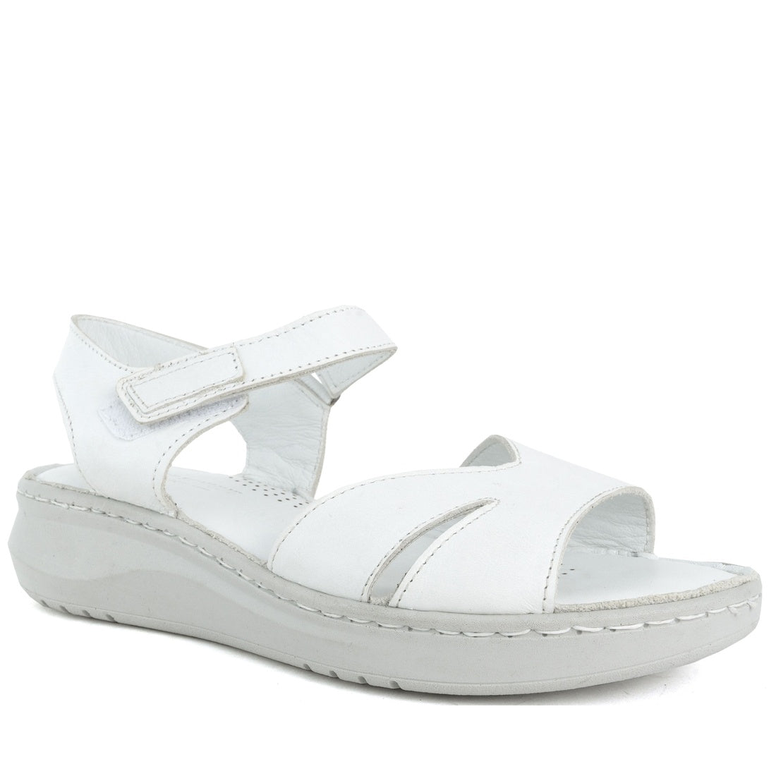 white casual sandals