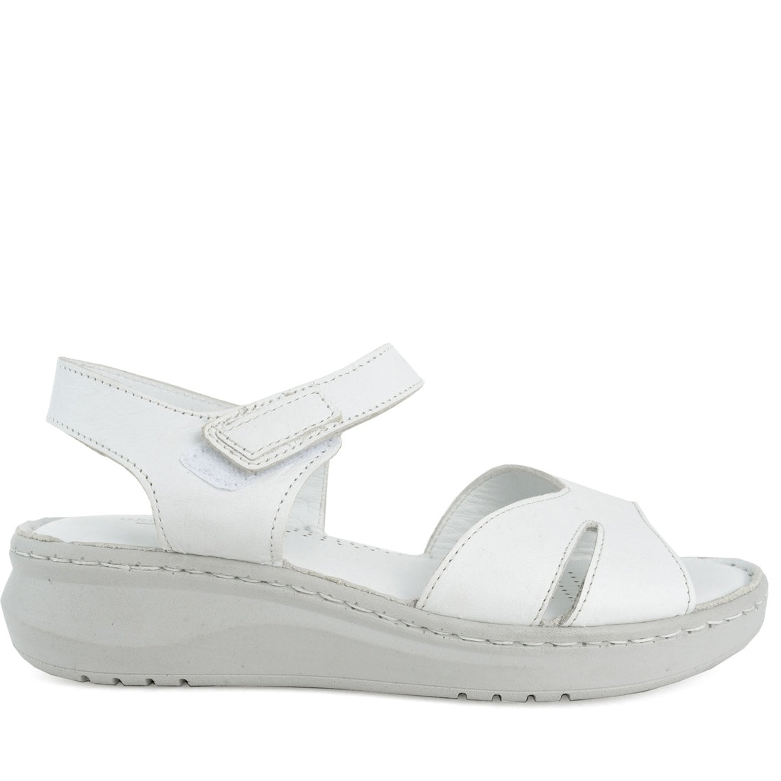 white casual sandals