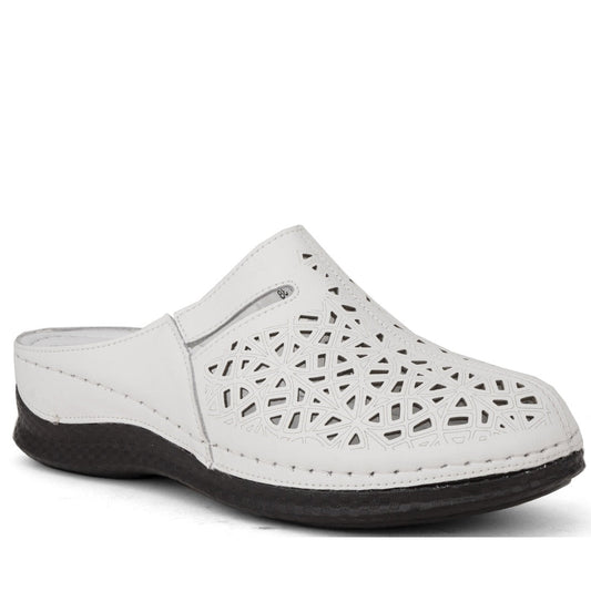 white casual part-open mules