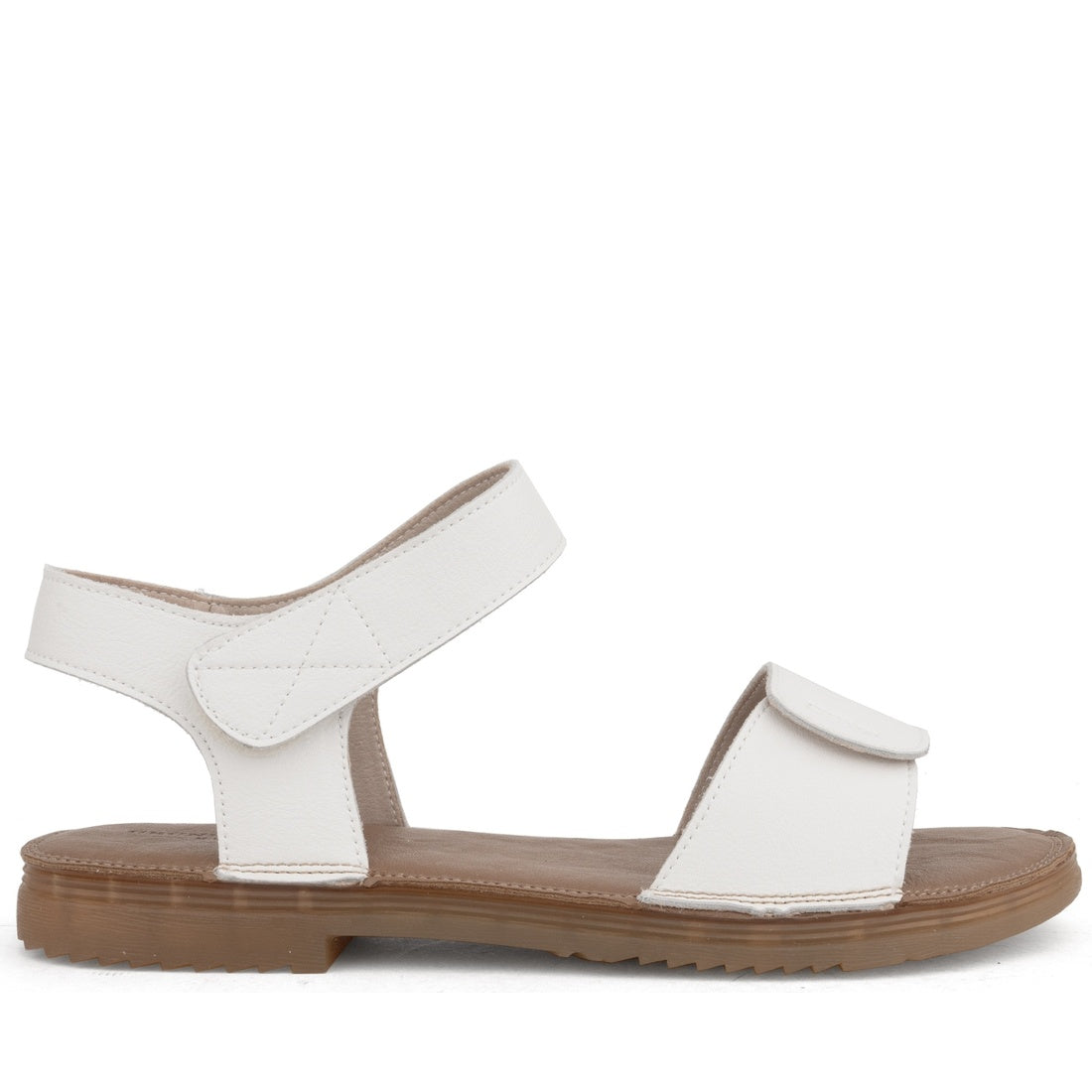 white casual open sandals