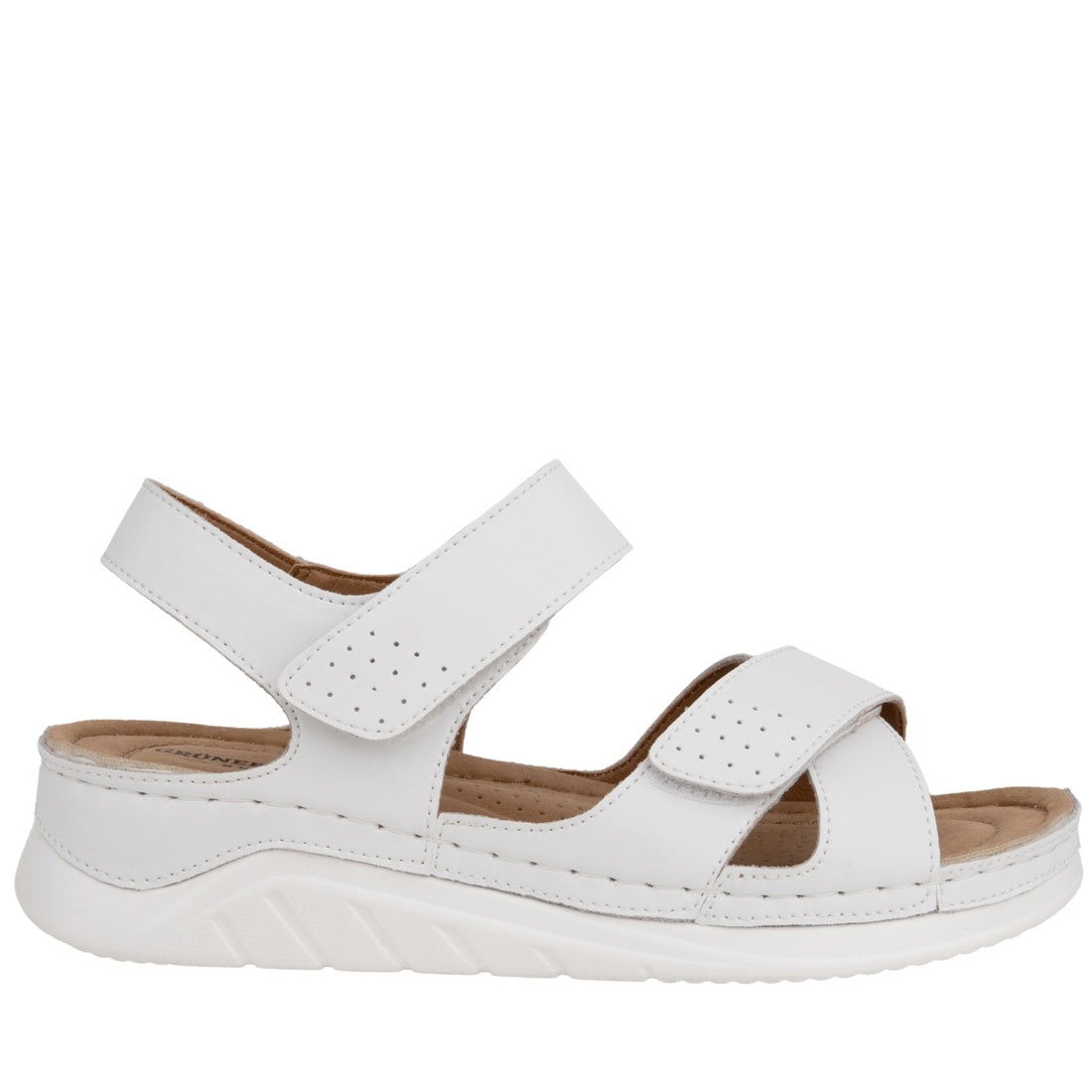 white casual open sandals
