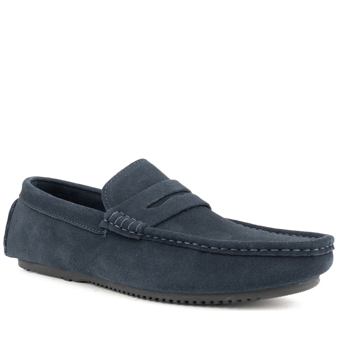 blue casual closed mocasins