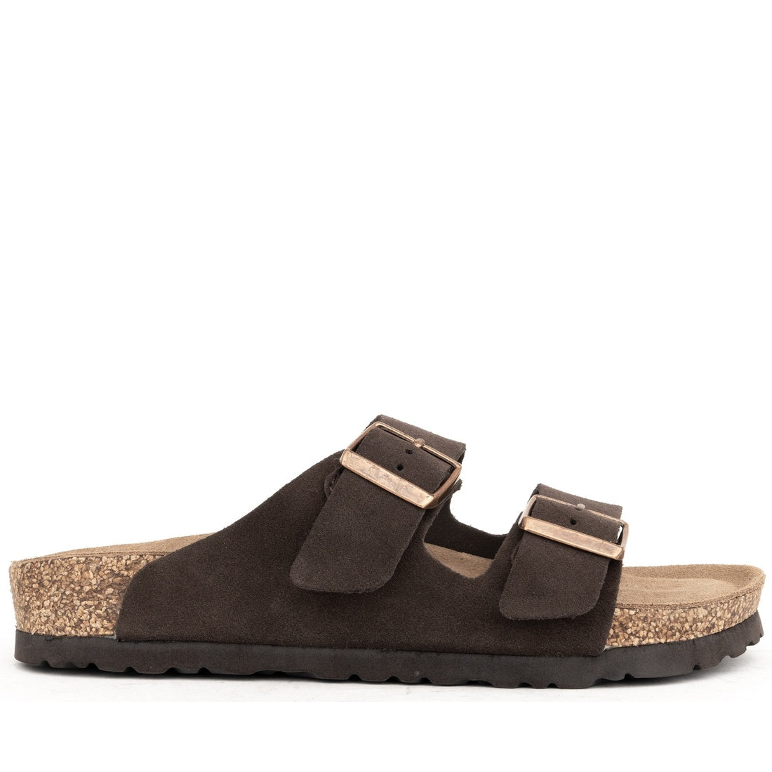 dark brown casual open slippers