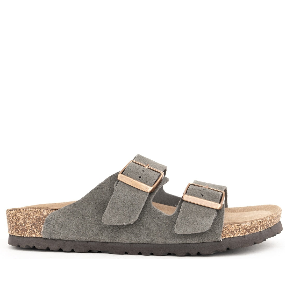 grey casual open slippers