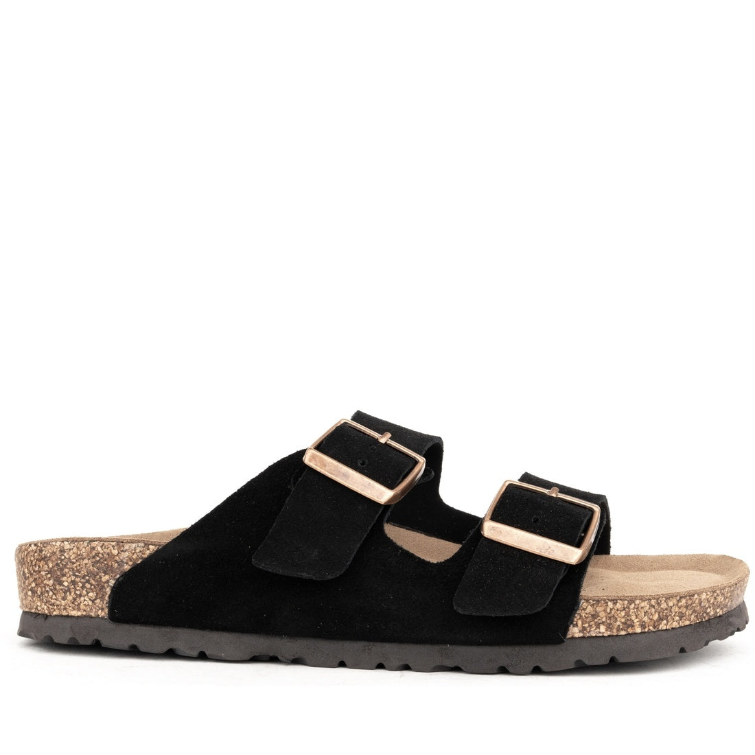 black casual open slippers