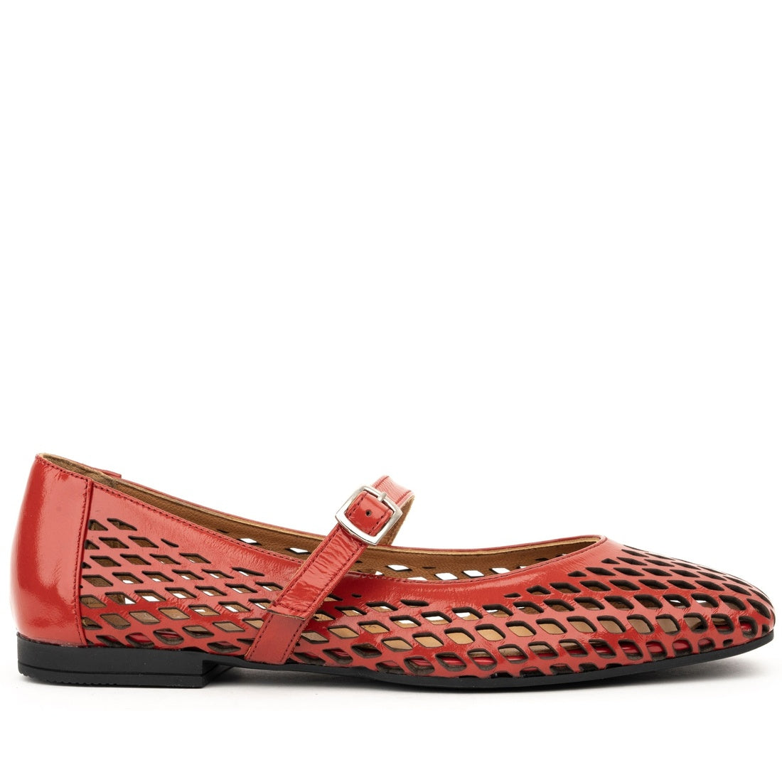 red casual closed ballerinas