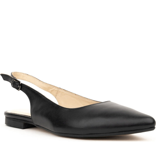 black casual part-open ballerinas