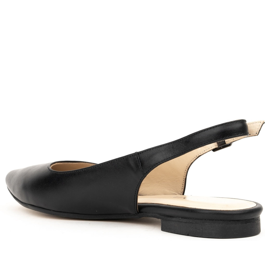 black casual part-open ballerinas