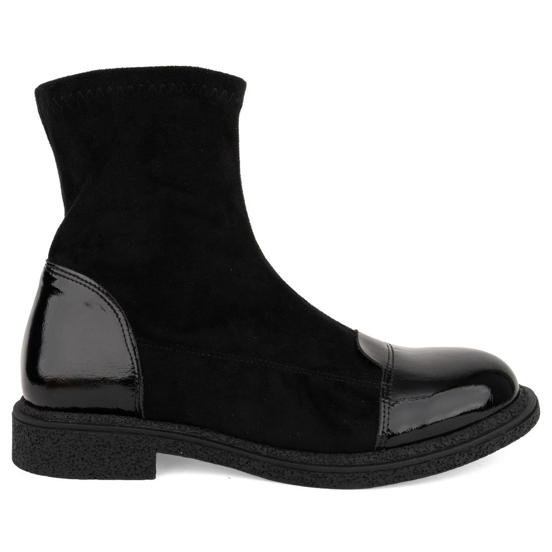 black casual closed booties