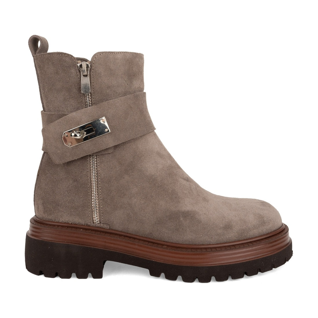 beige casual closed booties