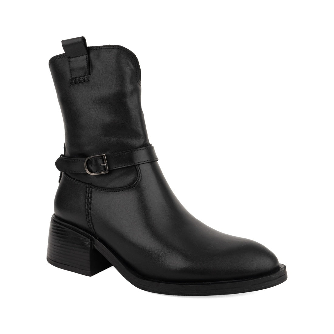 black casual closed booties