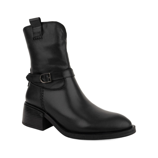 black casual closed booties