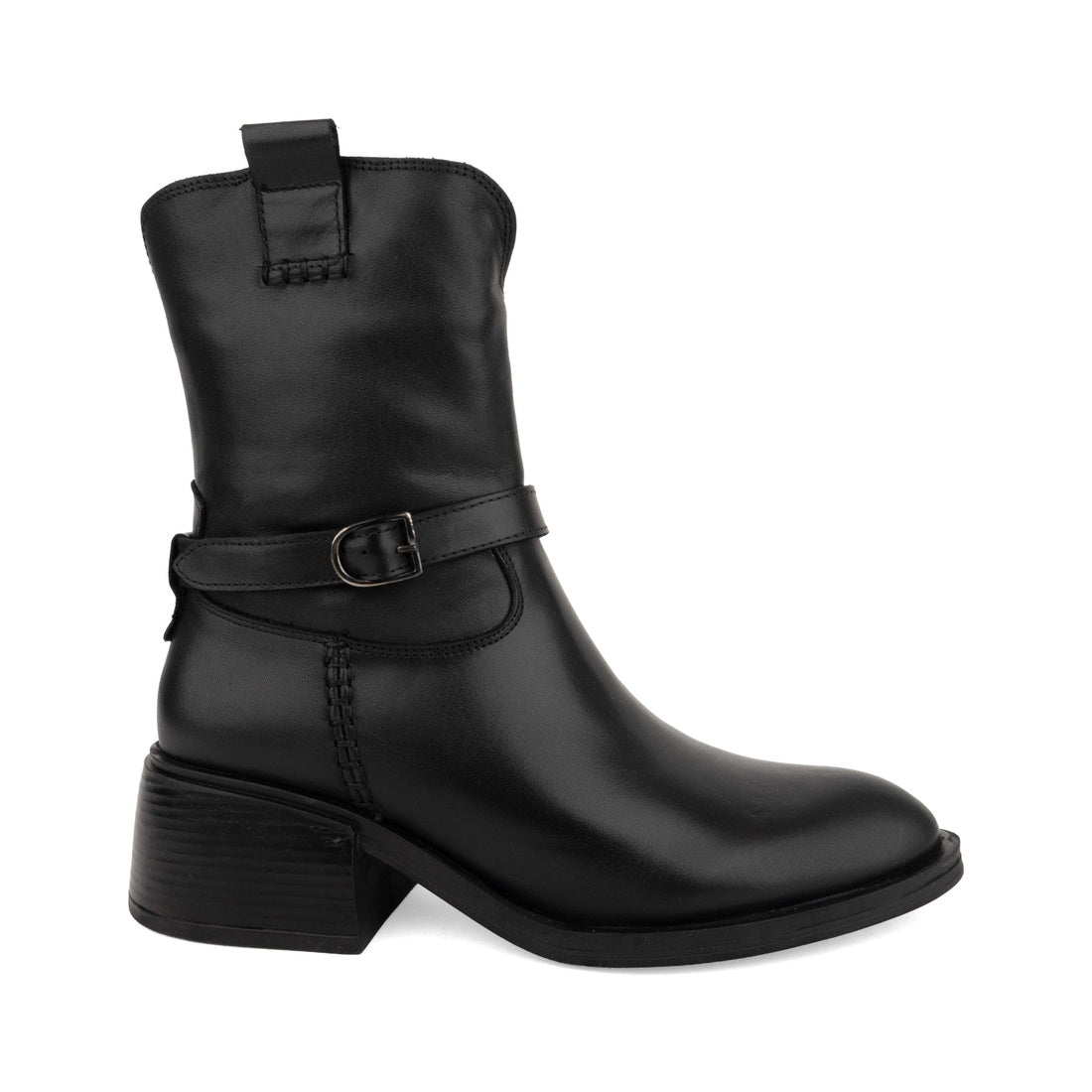 black casual closed booties