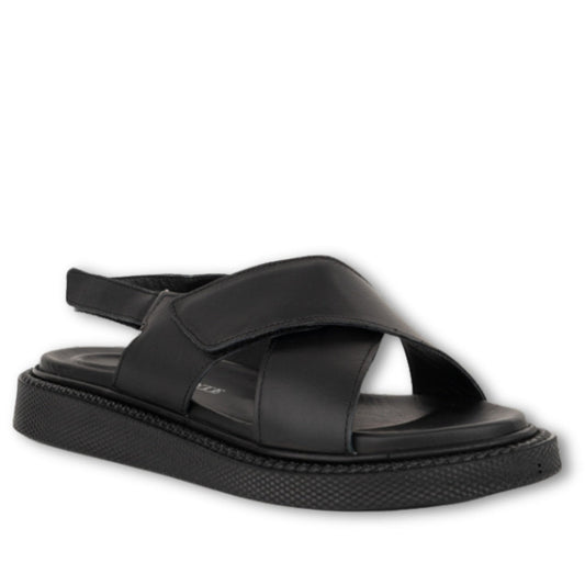 black casual open sandals